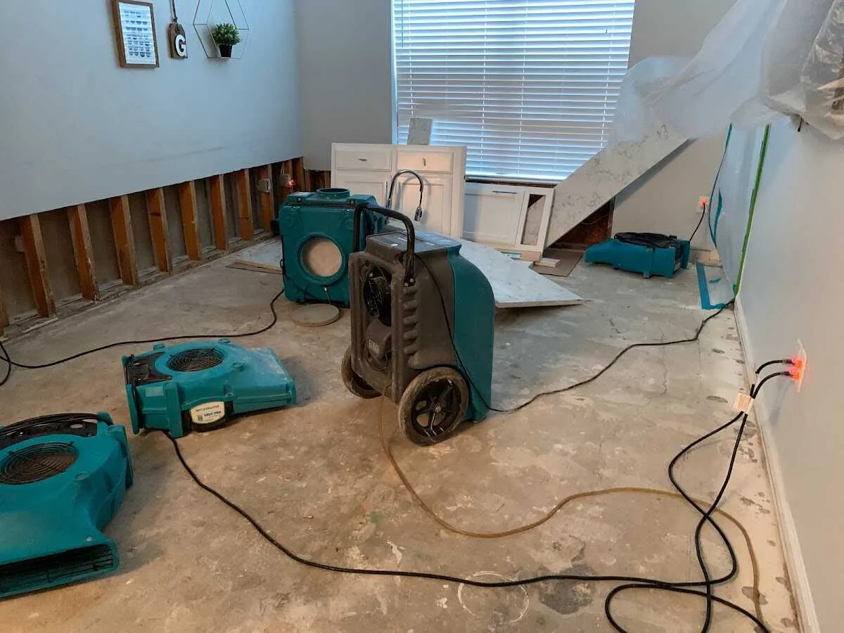 Dehumidifier in flood-cut room for Water Extraction & Removal in River Grove